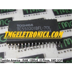 TC551001 - CI Toshiba Static RAM, 128Kx8 STANDARD SRAM 128K x 8 Plastic - Smd SOP 32Pinos - TC551001BFL-70 / SMD/ SOP 32Pinos